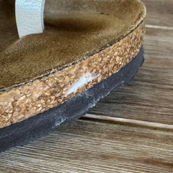 Birkenstock Mayari Graceful Pearl Irredescent Vegan Criss Cross Thong Sandal - Picture 6 of 14